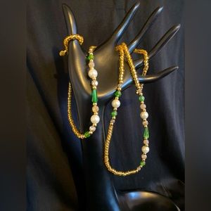 Handmade Green & Gold Goddess Waistbeads
